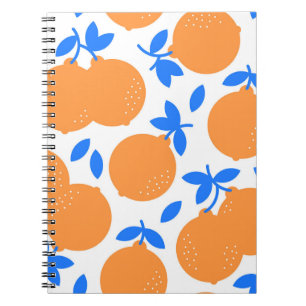 Orange Fruit: Exquisite Blue-Twigged Pattern. Notebook