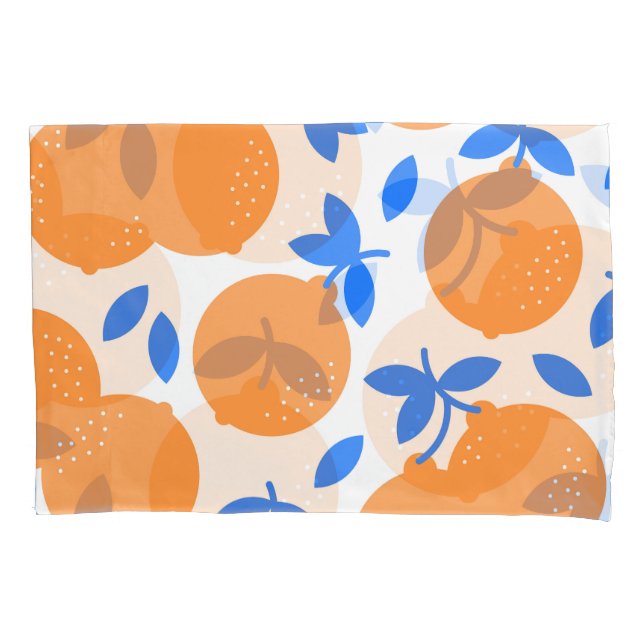 Orange Fruit: Exquisite Blue-Twigged Pattern. Pillowcase (Front)