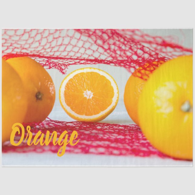 Orange fruit for vegan and vegeatrian tissue paper (Front)