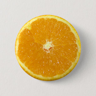 Orange Fruit Fresh Slice 6 Cm Round Badge