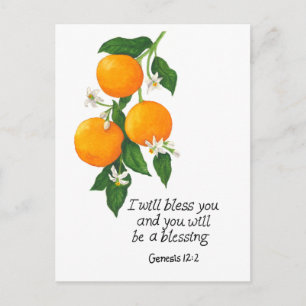 Orange Fruit Genesis 12:2 Postcard