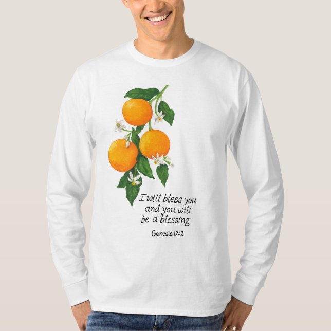 Orange Fruit Genesis 12:2 T-Shirt (Front)