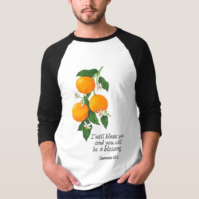 Orange Fruit Genesis 12:2 T-Shirt (Front)