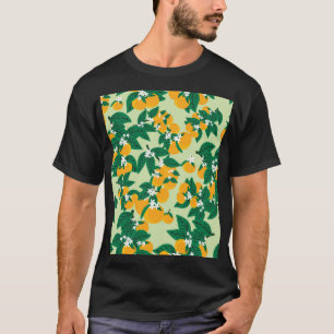 Orange fruit: green vintage pattern. T-Shirt