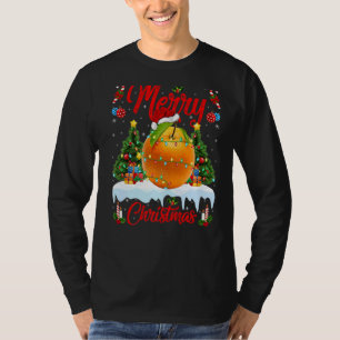 Orange Fruit Lights Xmas Tree Santa Orange Christm T-Shirt