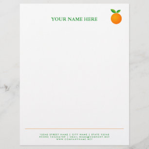 Orange fruit logo letterhead template