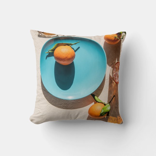 Orange fruit on plate cushion (Front)