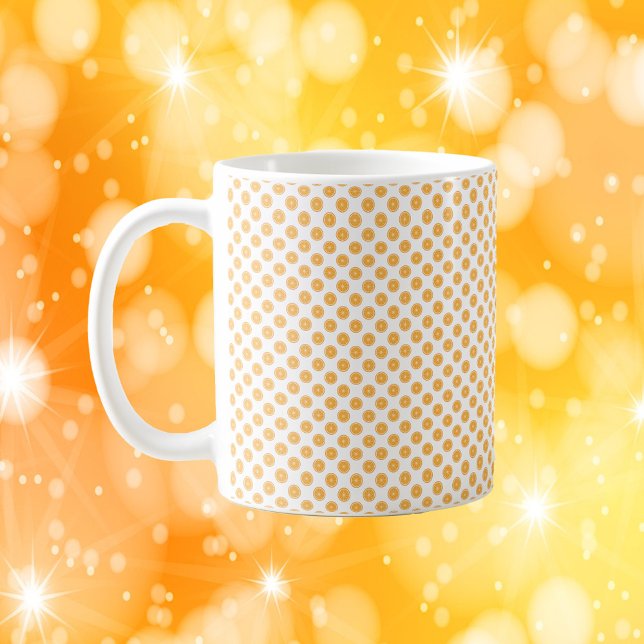 Orange Fruit Pattern Coffee Mug (A fun mug with an all over pattern of oranges.)