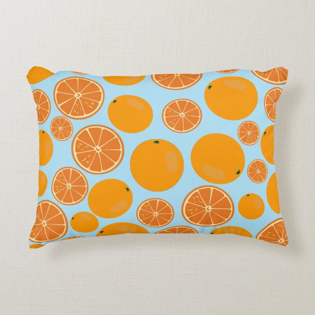 Orange Fruit Pattern Decorative Cushion (Front)