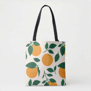 Orange Fruit Pattern Illustration Tote Bag