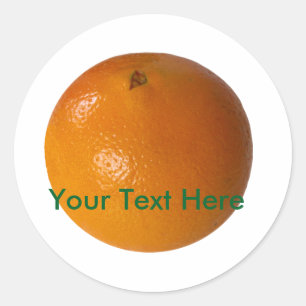 Orange Fruit Photo white background customisable Classic Round Sticker