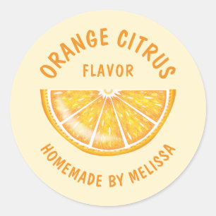 Orange Fruit Slice Custom Homemade Product Flavour Classic Round Sticker