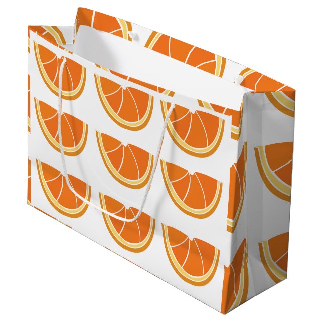 Orange Fruit Slice  Large Gift Bag (Front Angled)