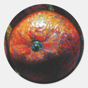 Orange fruit sticker