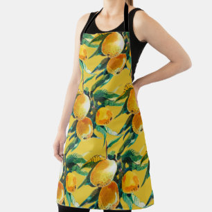 Orange Fruit Watercolor Fresh Citrus Artwork Apron