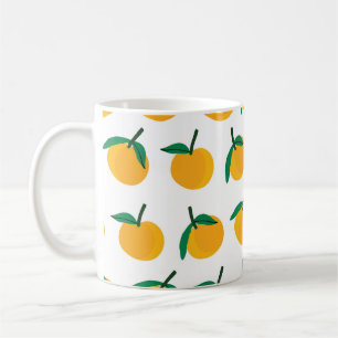 orange fruit with white background seamless patter coffee mug
