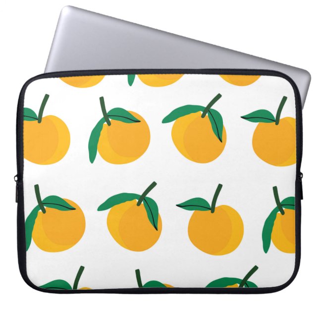 orange fruit with white background seamless patter laptop sleeve (Front)