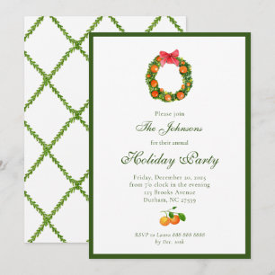 Orange fruit wreath Holiday Party  Announcement
