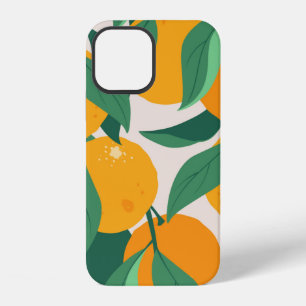 Orange fruits and leaves seamless pattern iPhone 12 case