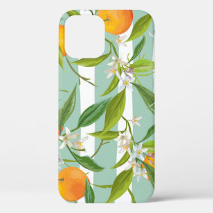 Orange Fruits Floral: Seamless Vintage. iPhone 12 Case