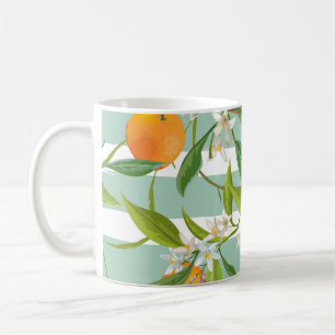 Orange Fruits Floral: Seamless Vintage. Coffee Mug