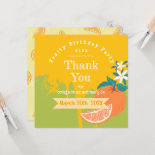 Orange Fruity Birthday Thank You
