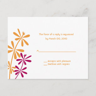 Orange & Fuchsia reply cards