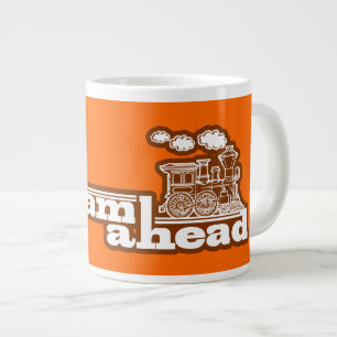 Orange full steam ahead train jumbo speciality mug