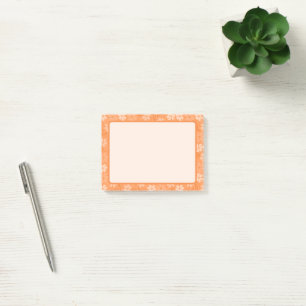 Orange Fun and Cheerful Post It Notes with Flowers