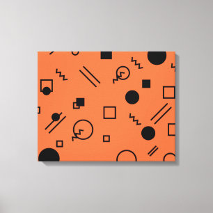 Orange, fun, trendy, geometric Memphis graphic Canvas Print