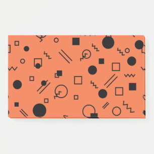 Orange, fun, trendy, geometric Memphis graphic Post-it Notes