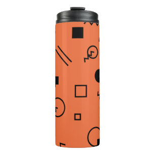Orange, fun, trendy, geometric Memphis graphic Thermal Tumbler