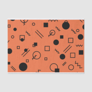 Orange, fun, trendy, geometric Memphis graphic Tissue Paper
