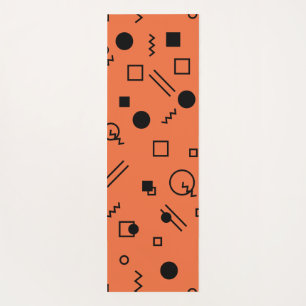 Orange, fun, trendy, geometric Memphis graphic Yoga Mat