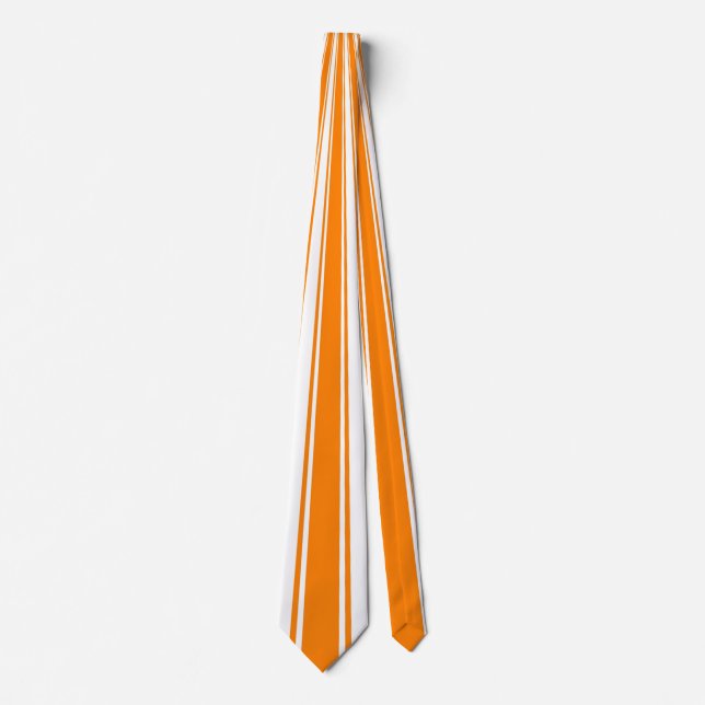 Orange Funky Stripe Pattern Tie (Front)