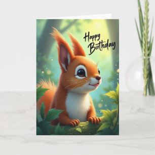 Orange Furry Friend Birthday Card