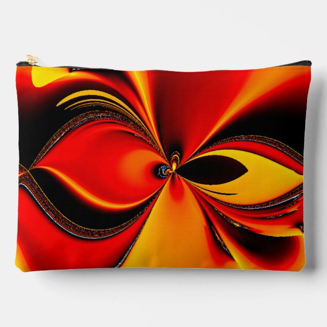 Orange Fury Fractal  Accessory Pouch (Front)