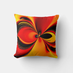 Orange Fury Fractal American Mojo Pillow