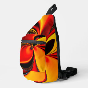 Orange Fury Fractal American Mojo Pillow Sling Bag