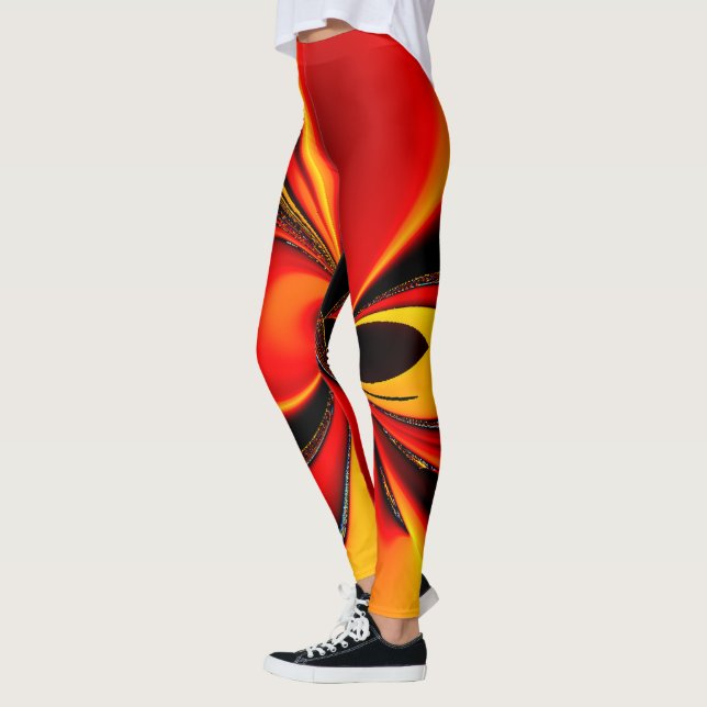 Orange Fury Fractal  Leggings (Left)