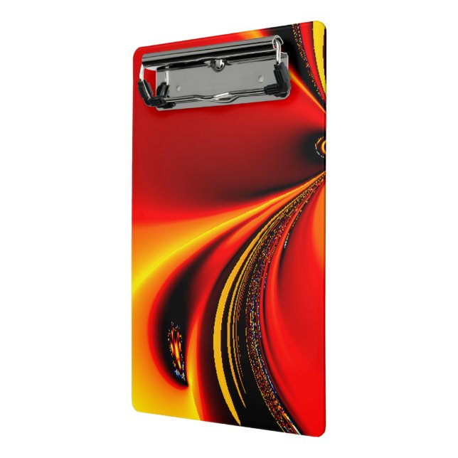 Orange Fury Fractal Mini Clipboard (Angled2)