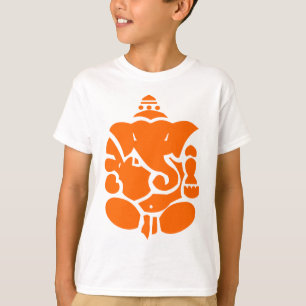 Orange Ganesha Illustration T-Shirt
