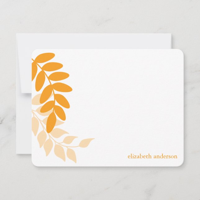 Orange Garden Leaves Card (Front)