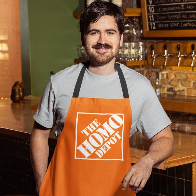 Orange Gay Homo Depot Stencil LGBTQ Funny Phrase Apron (Creator Uploaded)