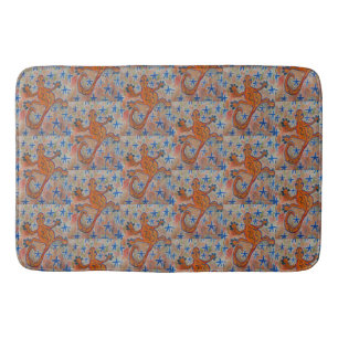 Orange Gecko  Bath Mat
