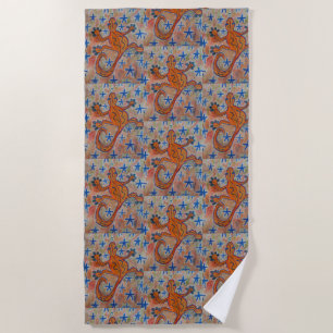 Orange Gecko Beach Towel