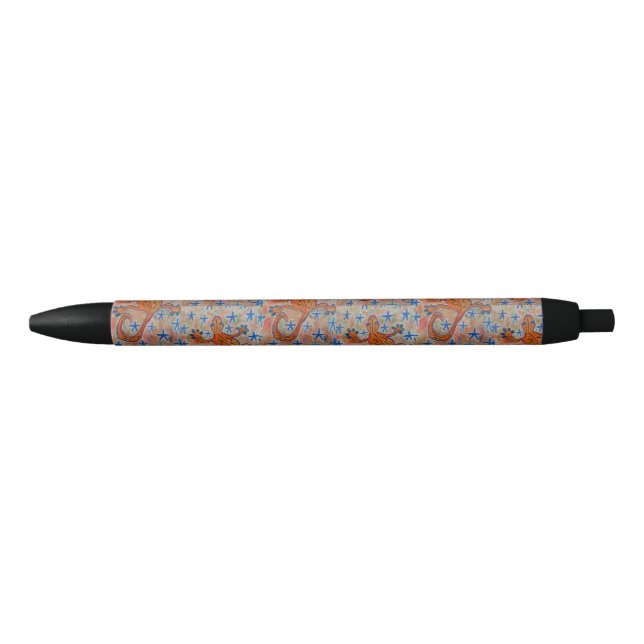 Orange Gecko Black Ink Pen (Front)
