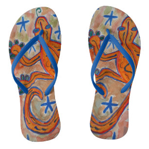 Orange Gecko Flip Flops