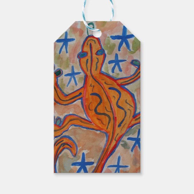 Orange Gecko  Gift Tags (Front)