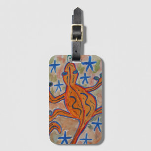 Orange Gecko Luggage Tag